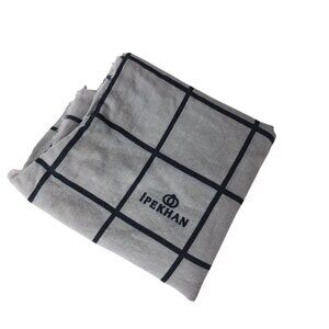 Ipekhan Cotton Turkish Shawl Wrap Scarf Gray Black Checkered